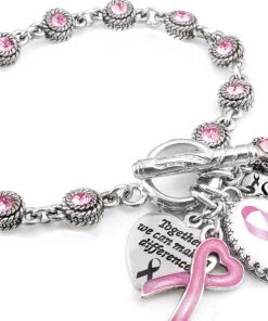 Breast Cancer Awareness Crystal Bracelet